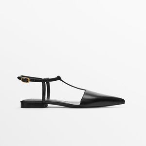 Massimo Dutti Black Sandals with Pointed Toe
